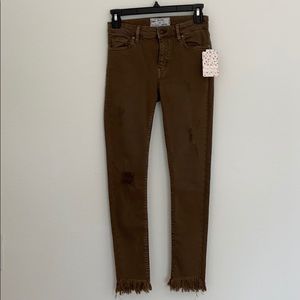 Free people brown distressed jeans
